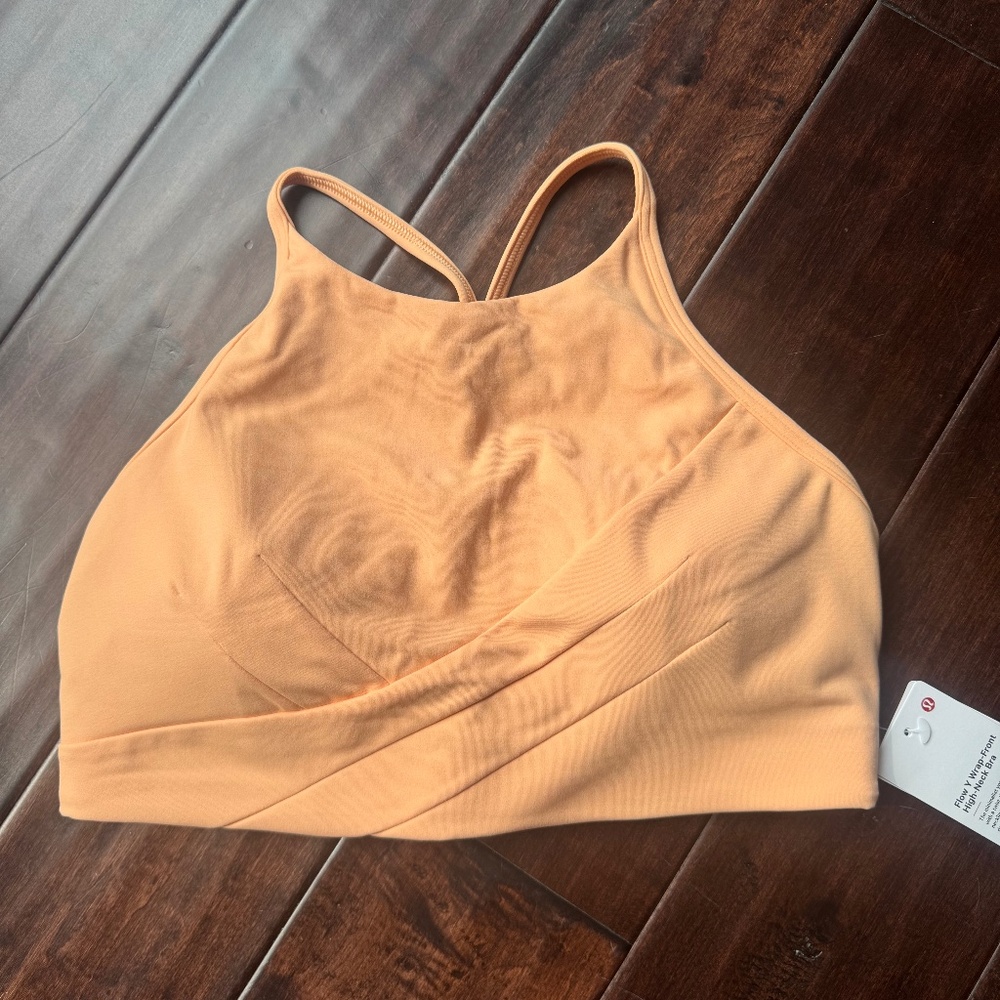 Lululemon Flow Y Wrap Front High Neck Bra, PCHB, Size 8, NWT